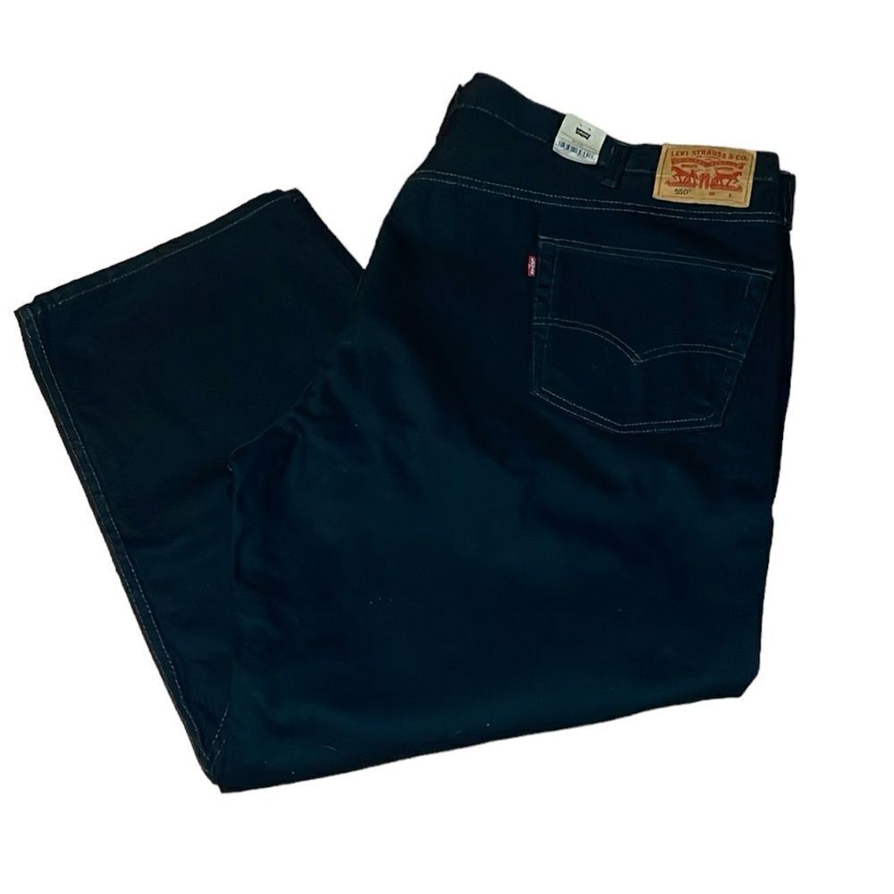 New! Men’s Levi’s 550 Relaxed Black Jeans, 50 x 30